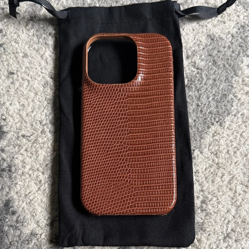 Insérif Brown Lizard Leather Magsafe Iphone Case